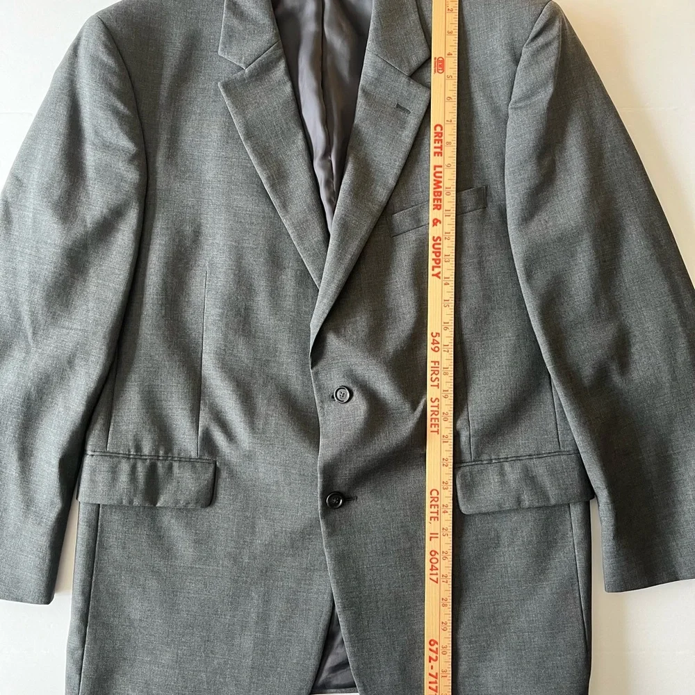 JoS. A. Bank Blazer Men's 46L Gray Sport Coat Jacket 100% Wool Lined 2 Button‎